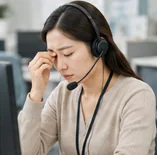 고객 응대로 감정 소진을 겪는 감정노동자 — NeuroLens 심리검사 대상 사용자
